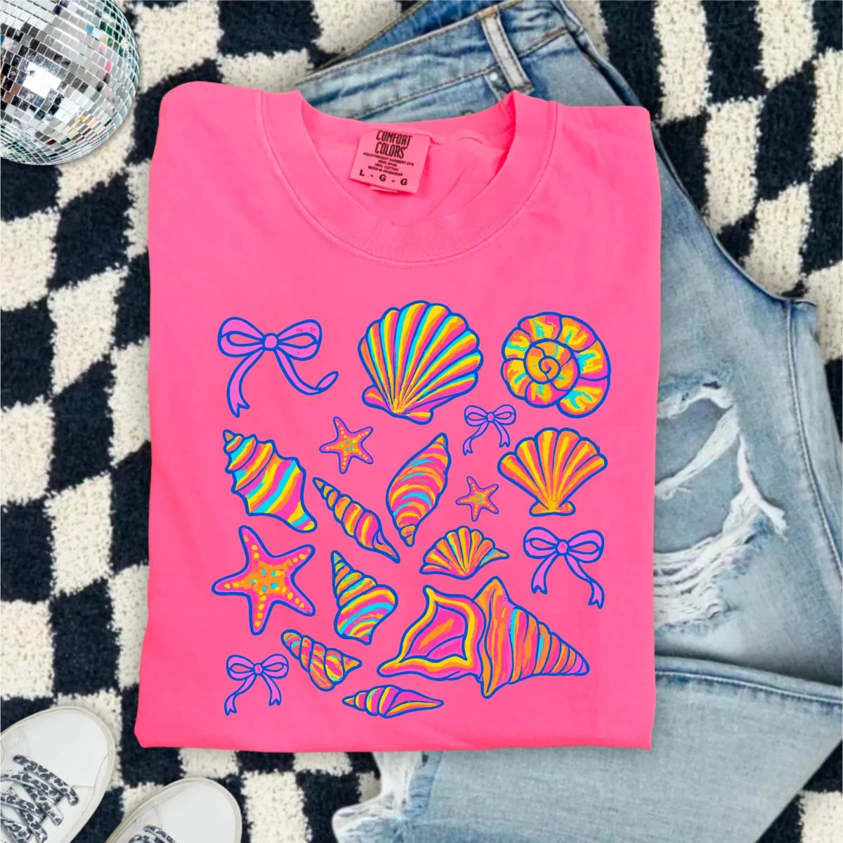 Coquette Neon Sea Shells DTF transfer - PrintPony