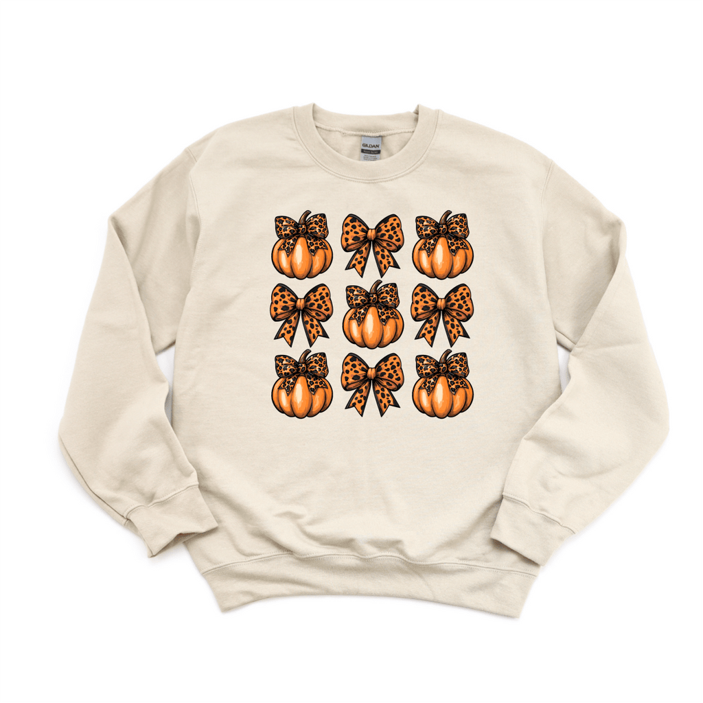 Coquette Orange Leopard Print Bows and Pumpkins DTF Transfer - PrintPony