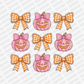 Coquette Plaid Bows and Pink Pumpkins DTF Transfer - PrintPony