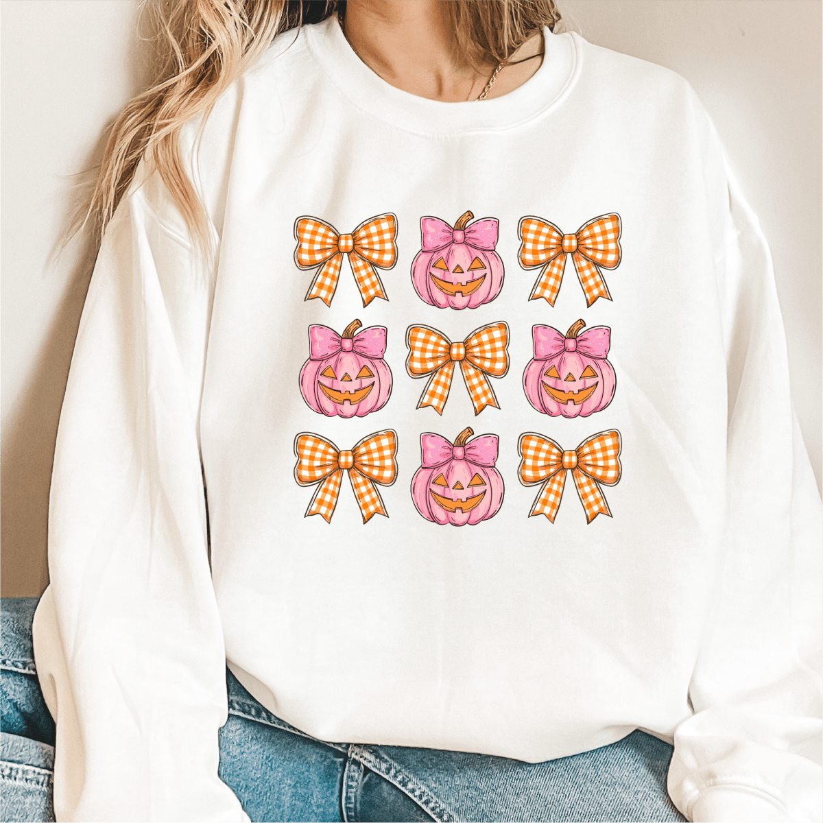 Coquette Plaid Bows and Pink Pumpkins DTF Transfer - PrintPony