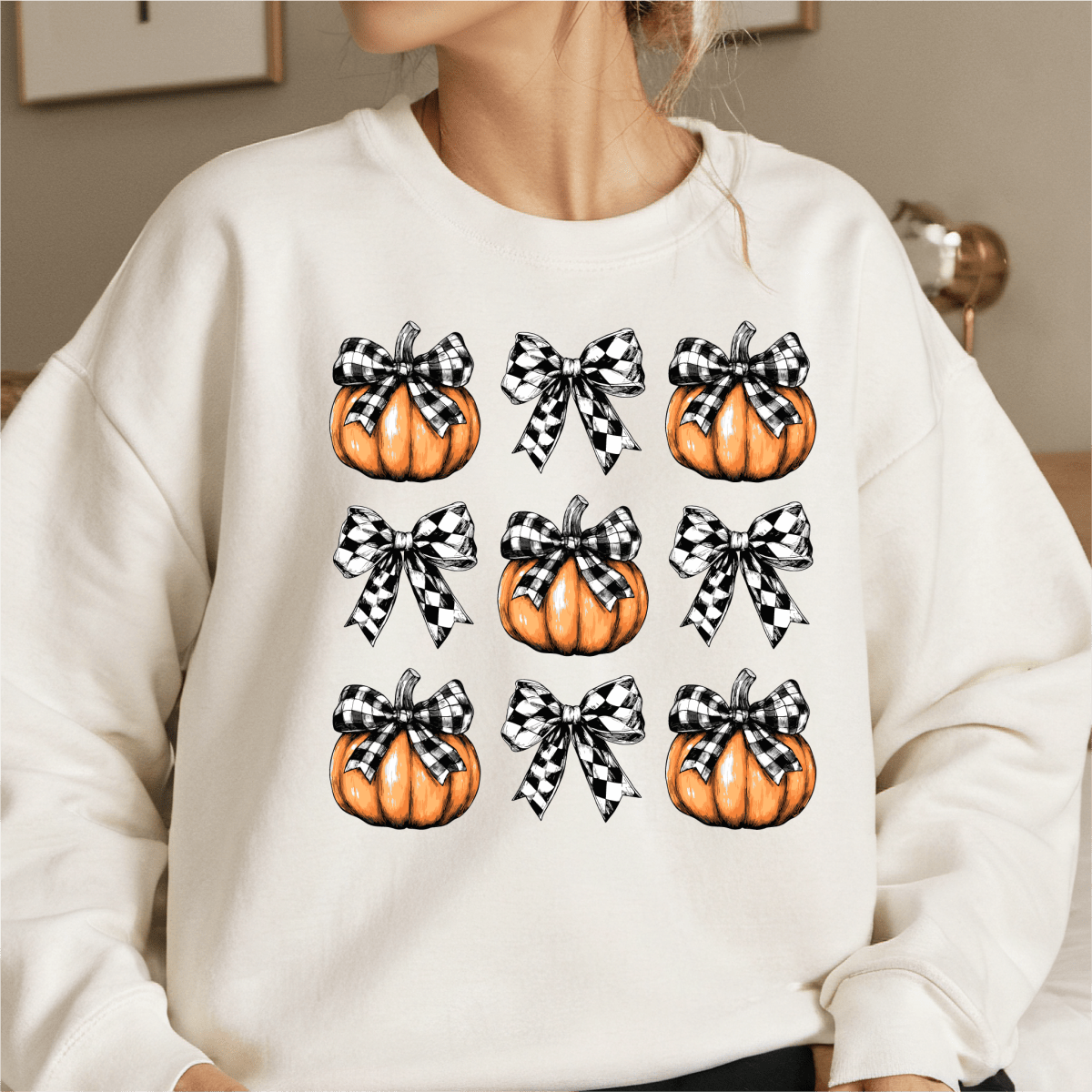 Coquette Plaid Bows and Pumpkins DTF Transfer - PrintPony