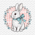Coquette Plaid Bunny with Ribbon DTF Transfer - PrintPony