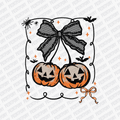 Coquette Pumpkin Ribbon with Black Lace DTF Transfer - PrintPony