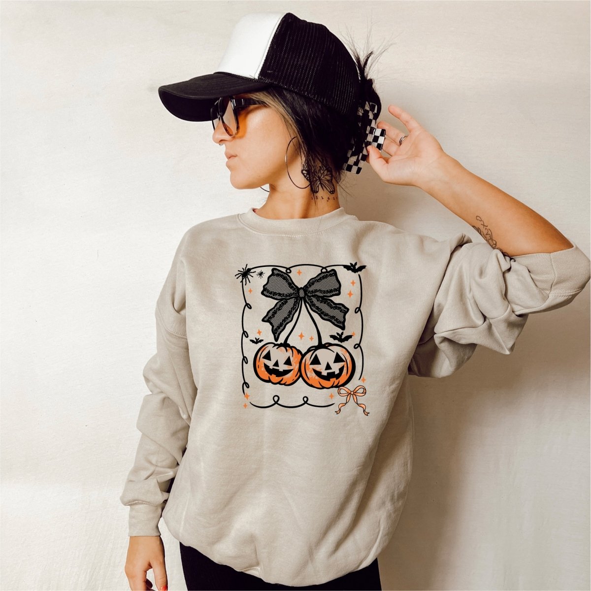 Coquette Pumpkin Ribbon with Black Lace DTF Transfer - PrintPony™