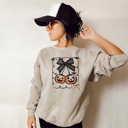 Coquette Pumpkin Ribbon with Black Lace DTF Transfer - PrintPony™