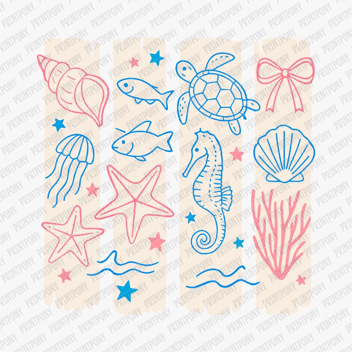 Coquette Sea Life DTF transfer - PrintPony