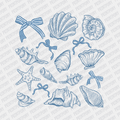 Coquette Sea Shells and Ribbons - DTF transfer - PrintPony