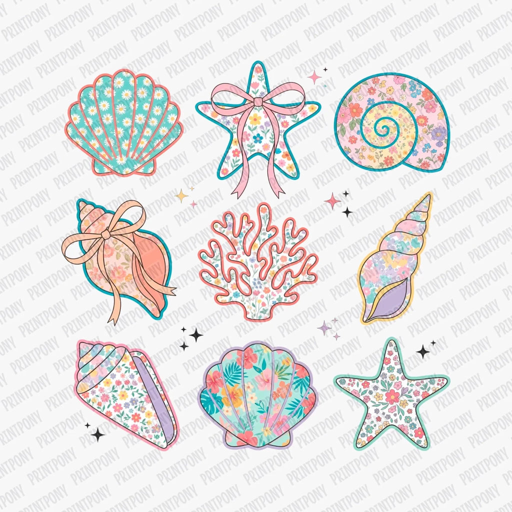 Coquette Sea Shells DTF Transfer - PrintPony