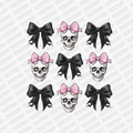 Coquette Skull and Ribbon Halloween DTF Transfer - PrintPony