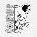 Cougars Mascot Dotted Design DTF Transfer - PrintPony