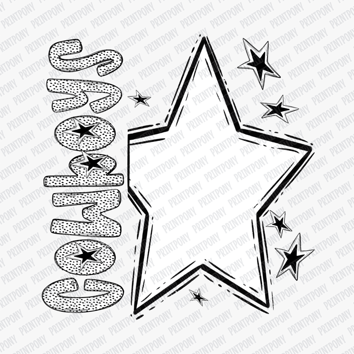 Cowboys Star Mascot Dotted Design DTF Transfer - PrintPony™
