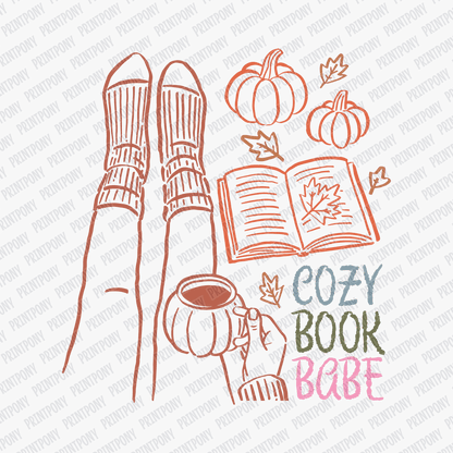 Cozy Book Babe - DTF Transfer - PrintPony™