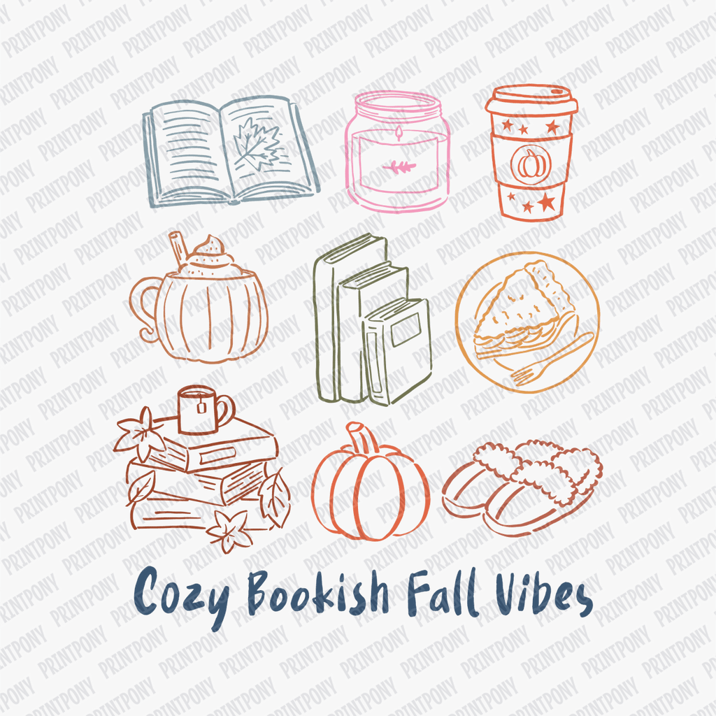 Cozy Bookish Fall Vibes - DTF Transfer - PrintPony™