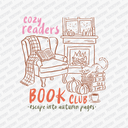 Cozy Readers Book Club, Escape into Autumn Pages - DTF Transfer - PrintPony™