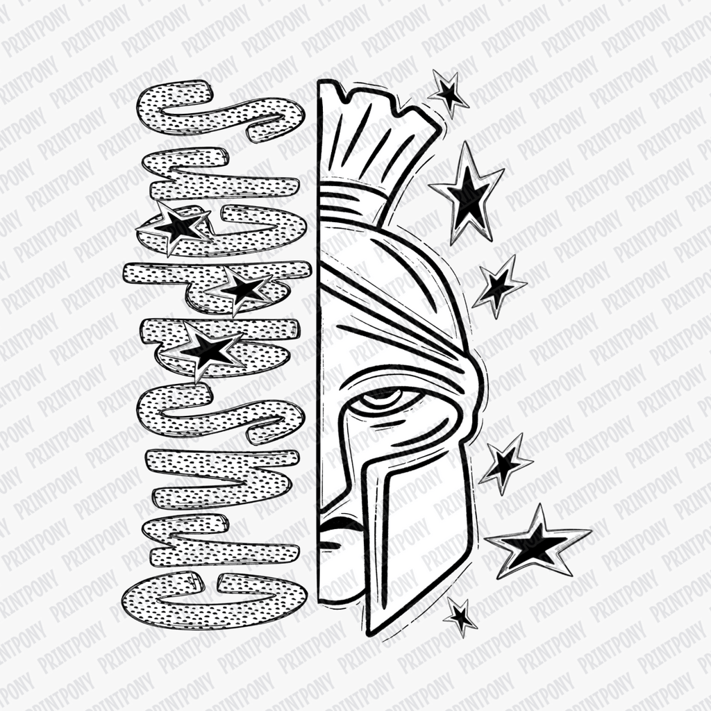 Crusaders Mascot Dotted Design DTF Transfer - PrintPony