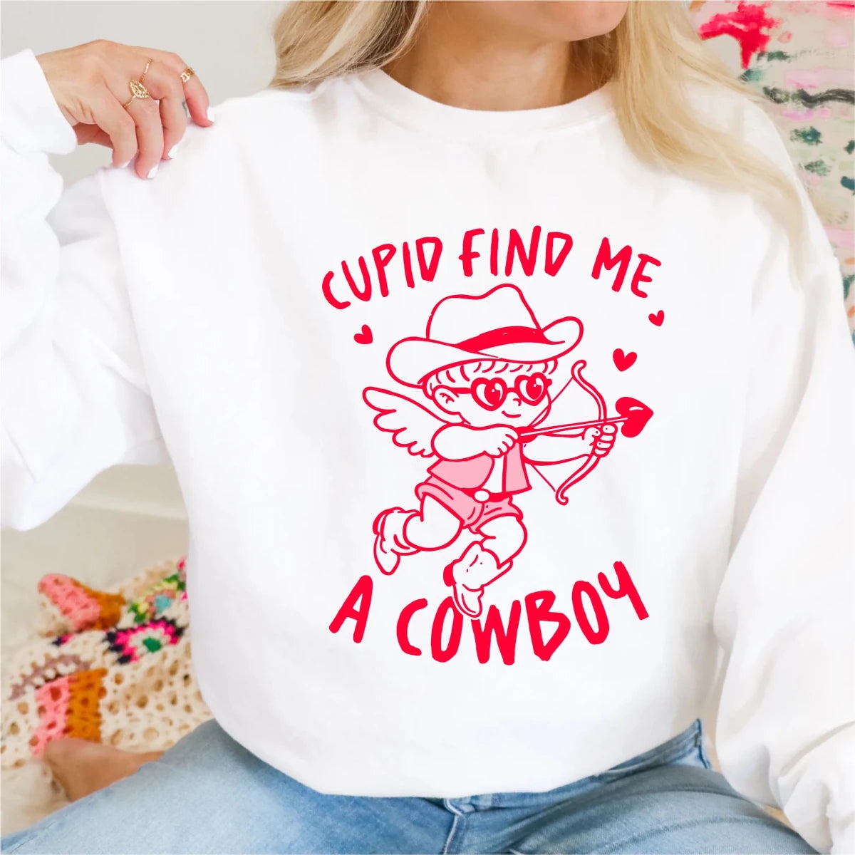 Cupid Find Me a Cowboy DTF Transfer - PrintPony