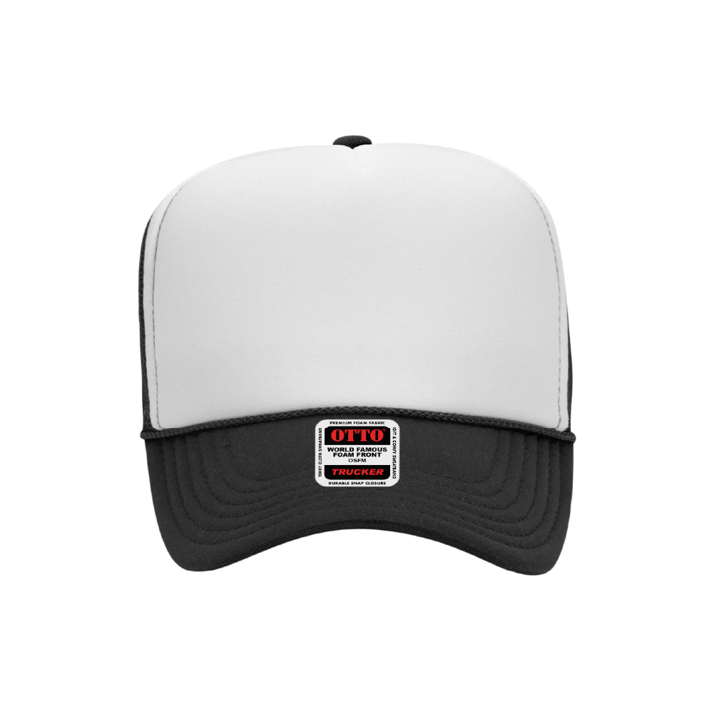 Custom Printed Foam OTTO Trucker Cap - Black/white - Print Pony™