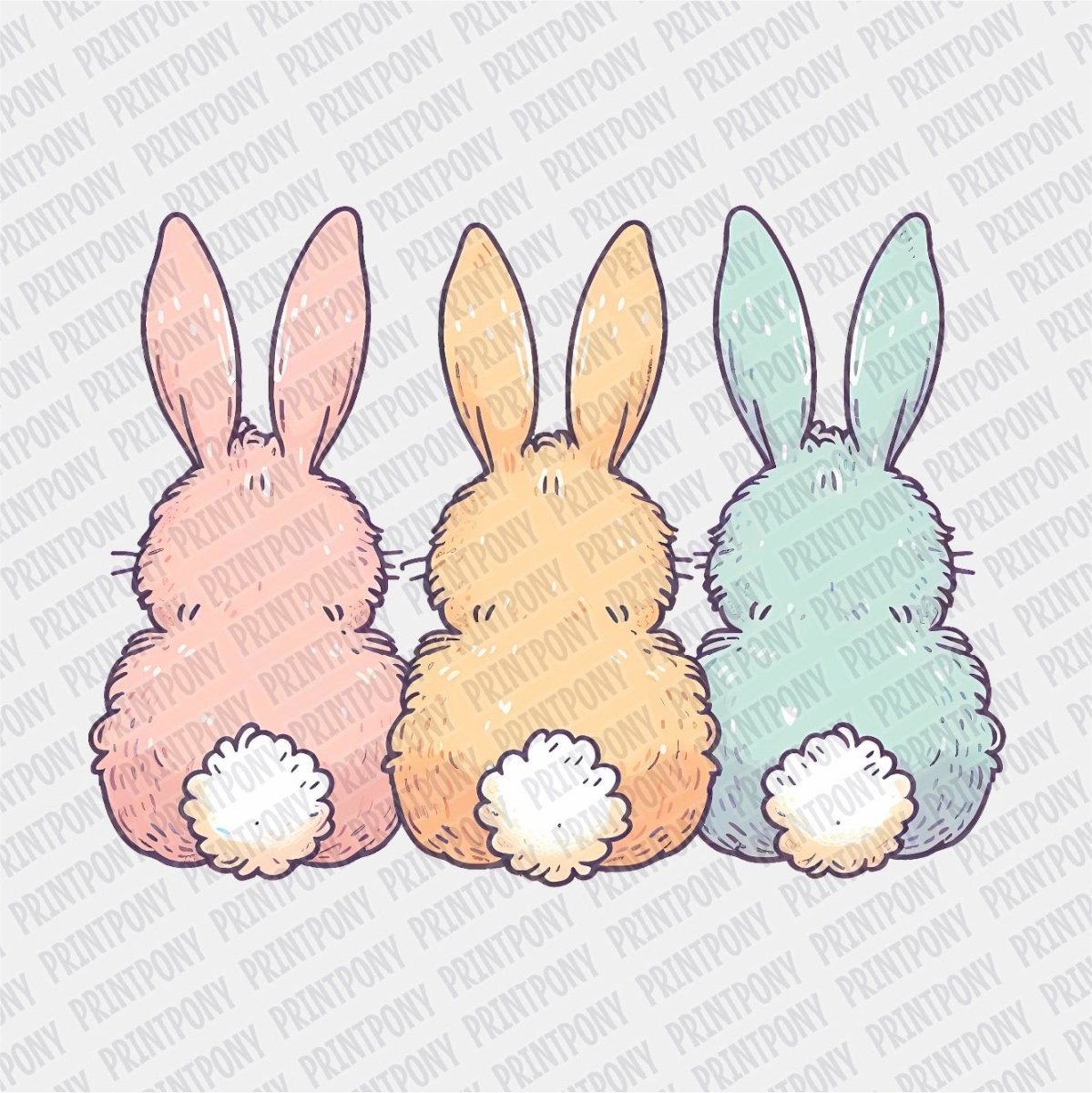 Cute Easter Bunnies DTF Transfer - Print Pony™