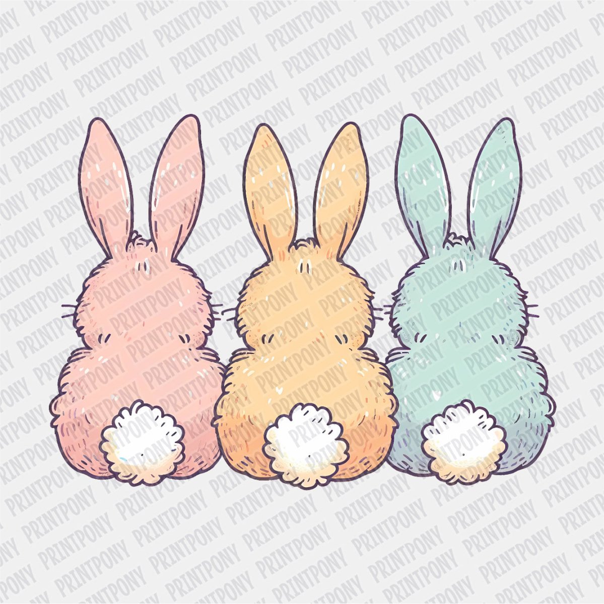 Cute Easter Bunnies DTF Transfer - Print Pony