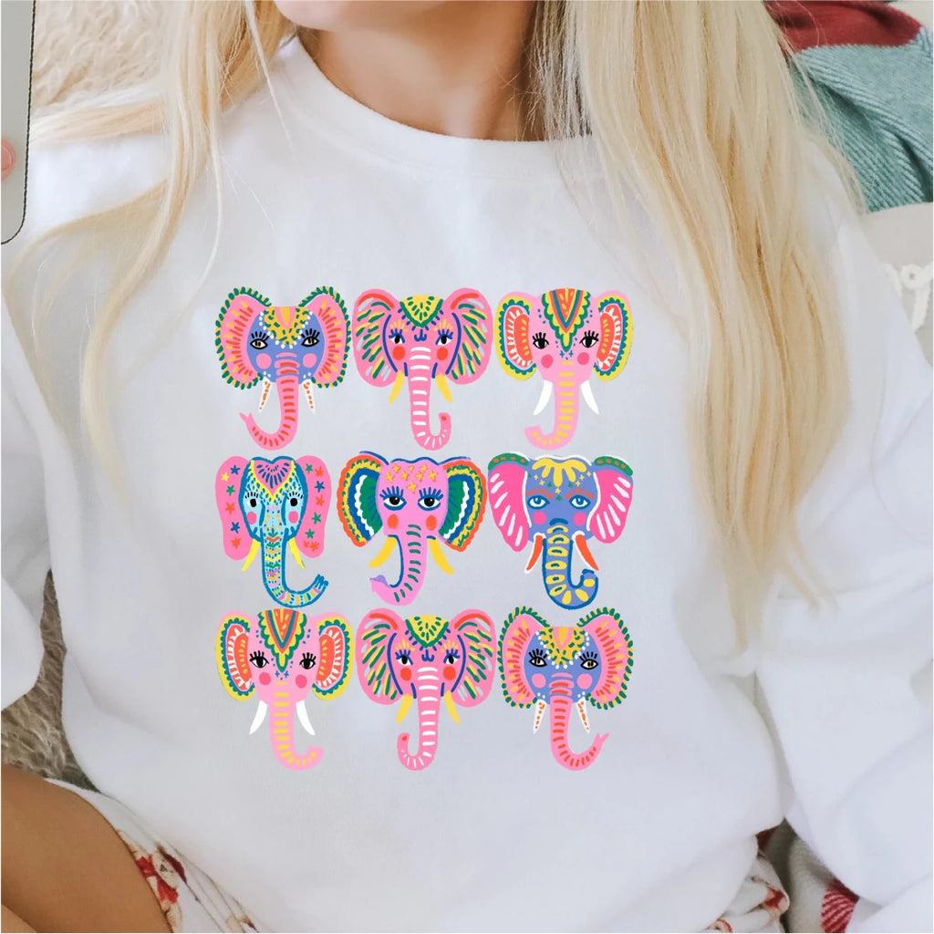 Cute Elephant Collage DTF transfer - PrintPony