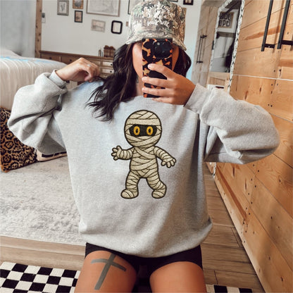 Cute Faux Embroidered Mummy DTF Transfer - PrintPony™