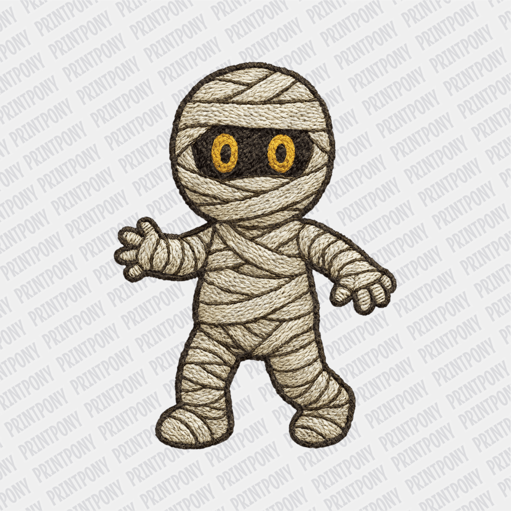 Cute Faux Embroidered Mummy DTF Transfer - PrintPony