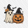Cute Ghost and Pumpkin Halloween DTF Transfer - PrintPony