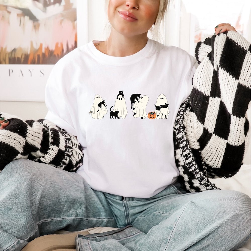 Cute Ghosts and Cats DTF transfer - Print Pony