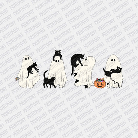 Cute Ghosts and Cats DTF transfer - Print Pony™