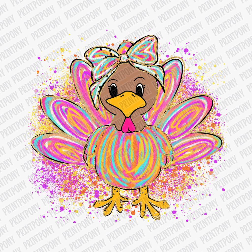 Cute Neon Pink Turkey - DTF Transfer - PrintPony™