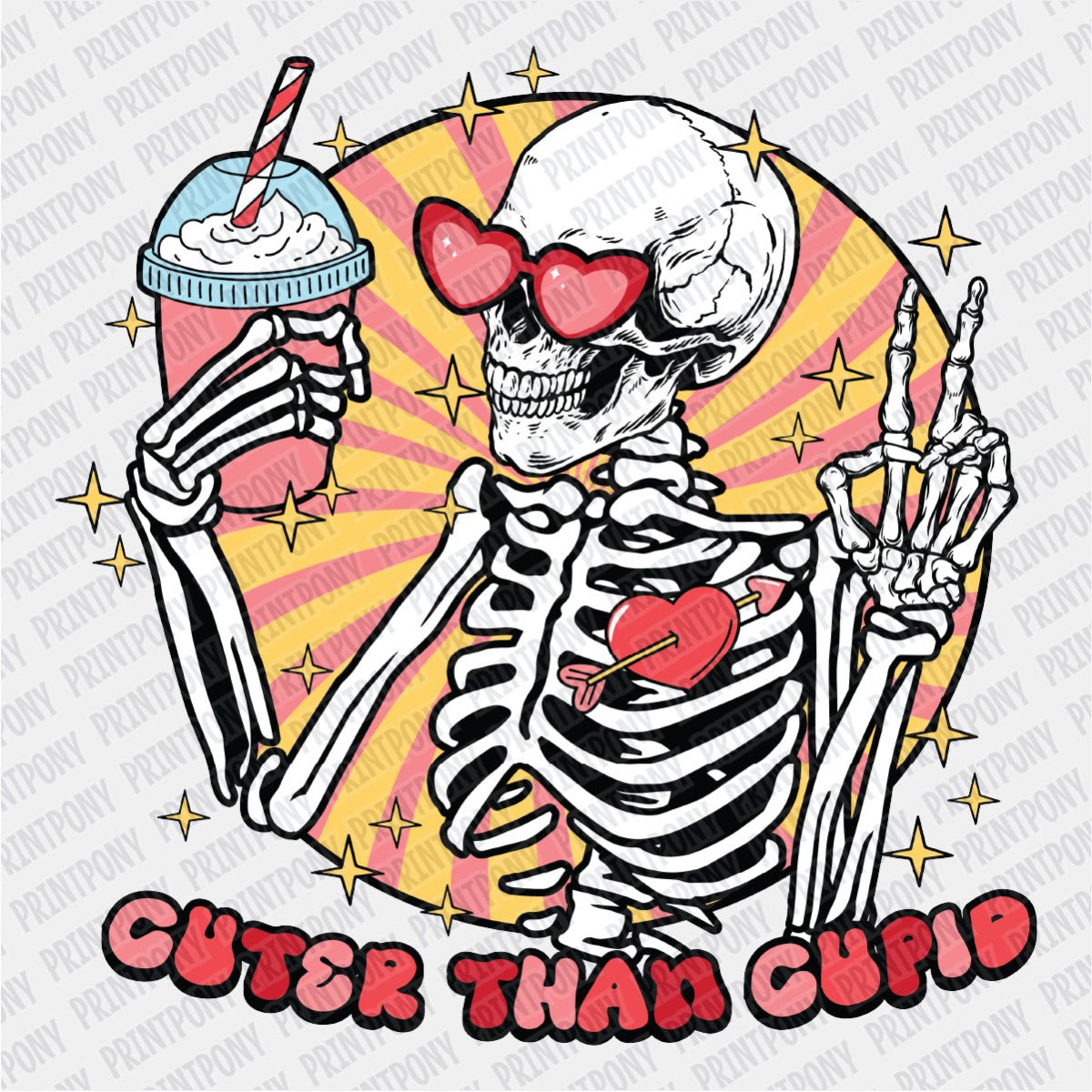 Cuter than Cupid Skeleton DTF Transfer - Print Pony‚Ñ¢