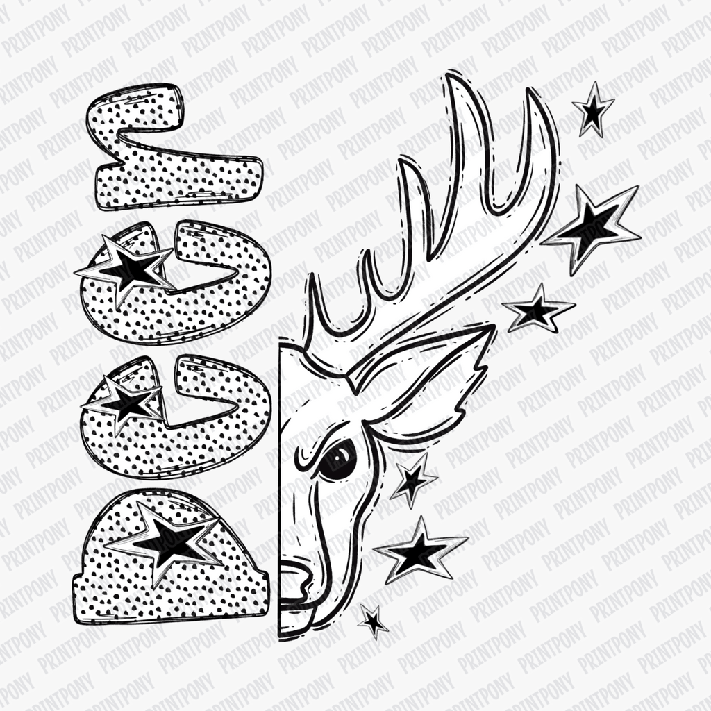 Deer Mascot Dotted Design DTF Transfer - PrintPony