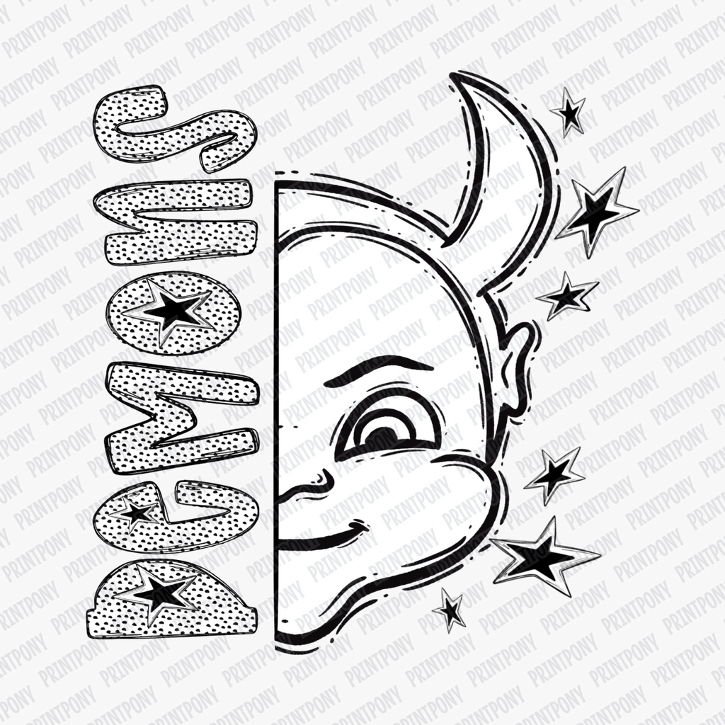 Demons Mascot Dotted Design DTF Transfer - PrintPony