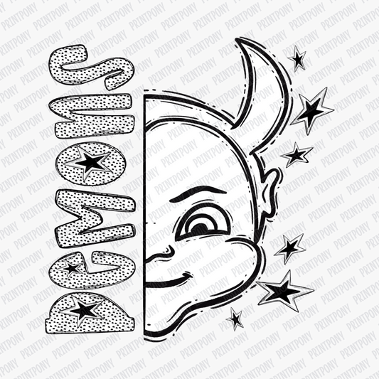 Demons Mascot Dotted Design DTF Transfer - PrintPony™