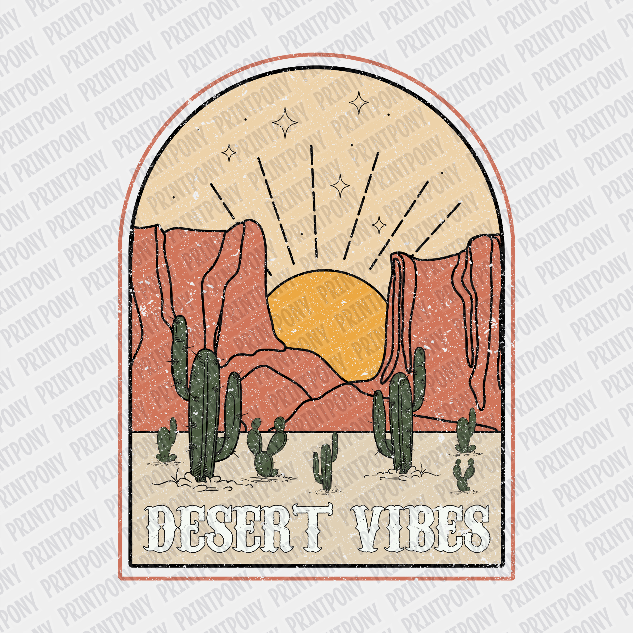 Desert Vibes DTF Transfer - Print Pony