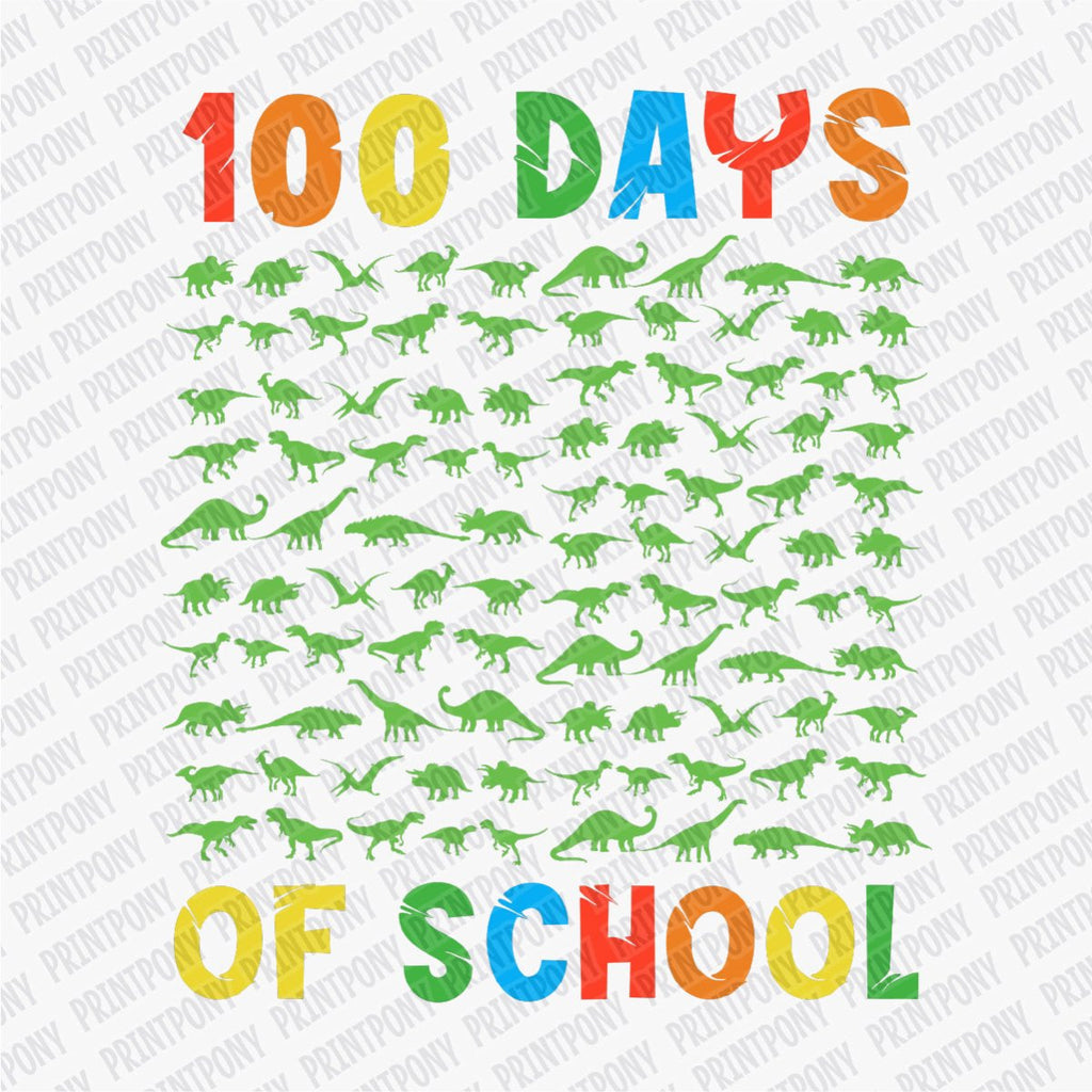 Dinosaur 100 Days of School DTF Transfer - PrintPony