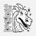 Dragons Mascot Dotted Design DTF Transfer - PrintPony
