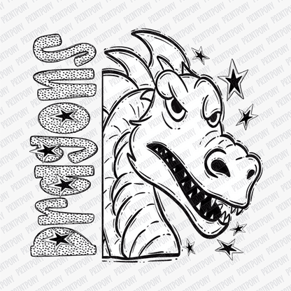Dragons Mascot Dotted Design DTF Transfer - PrintPony™