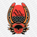 Drowned Horseshoe – Tattoo Flash DTF Transfer - PrintPony®