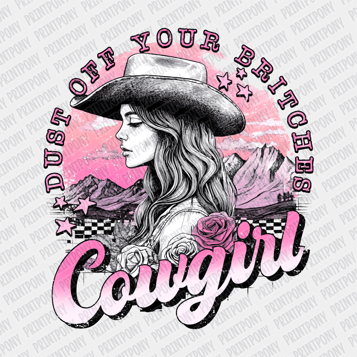 Dust off Your Britches Cowgirl DTF Transfer - PrintPony