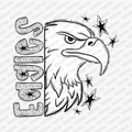 Eagles Mascot Dotted Design DTF Transfer - PrintPony