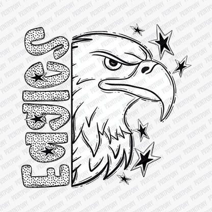 Eagles Mascot Dotted Design DTF Transfer - PrintPony™