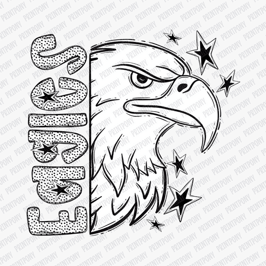 Eagles Mascot Dotted Design DTF Transfer - PrintPony™
