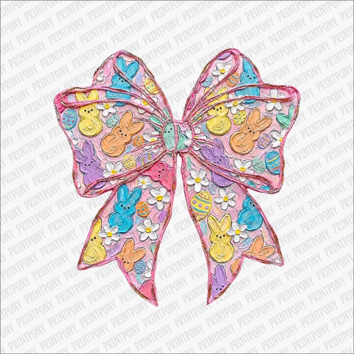 Easter Brushstroke Coquette Bow DTF Transfer - PrintPony
