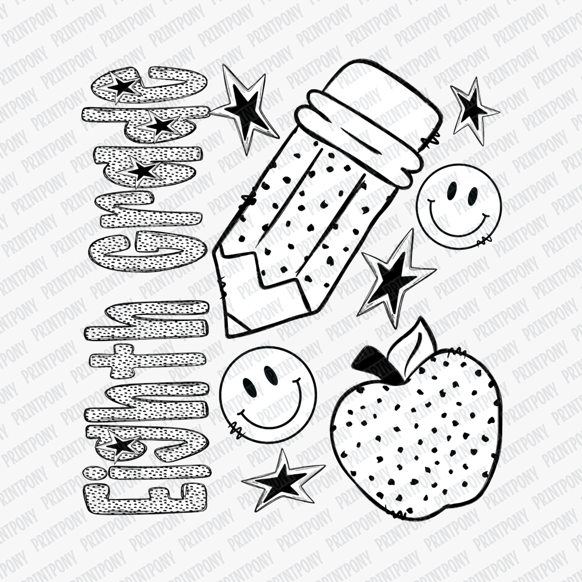 Eighth Grade Dotted DTF transfer - PrintPony