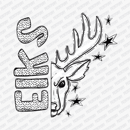 Elks Mascot Dotted Design DTF Transfer - PrintPony™