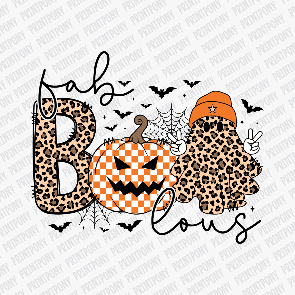 Fab - boo - lous Ghost Halloween DTF Transfer - PrintPony