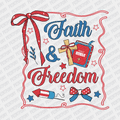 Faith and Freedom Coquette Patriotic DTF transfer - PrintPony