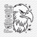 Falcons Mascot Dotted Design DTF Transfer - PrintPony