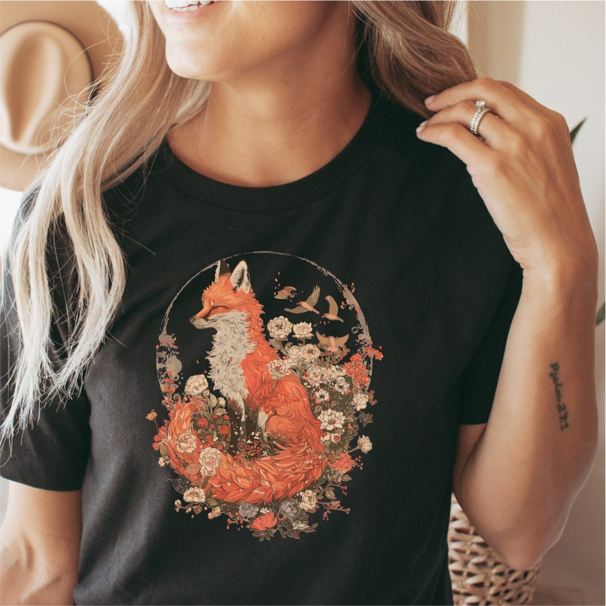 Fall Boho Floral Fox with Moon - DTF Transfer - PrintPony™